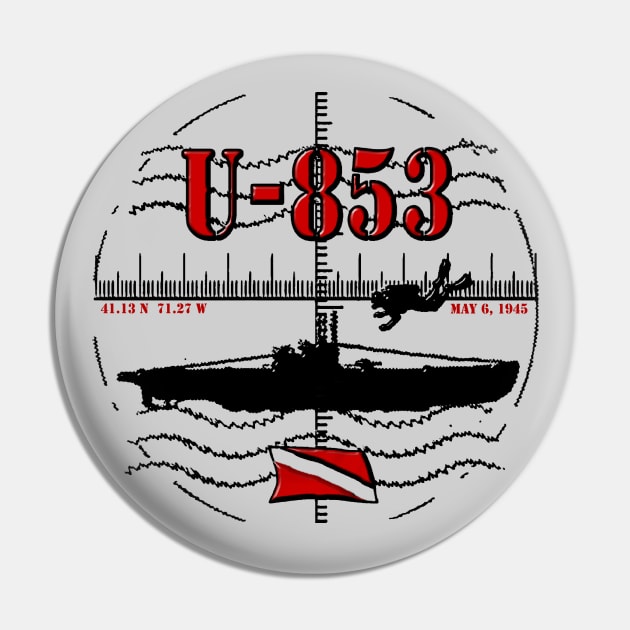 Wreck dive WWII German submarine scuba diving U-853 U-boat Scuba Original Pin by TeeCreations