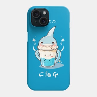 cute shark in coffee Phone Case