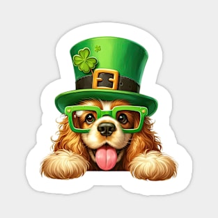 St Patricks Day Peeking Cocker Spaniel Dog Magnet