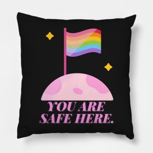 You Are Safe Here Pastel Pillow