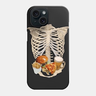 1980s funny halloween Fast Food in Human Skeleton Phone Case