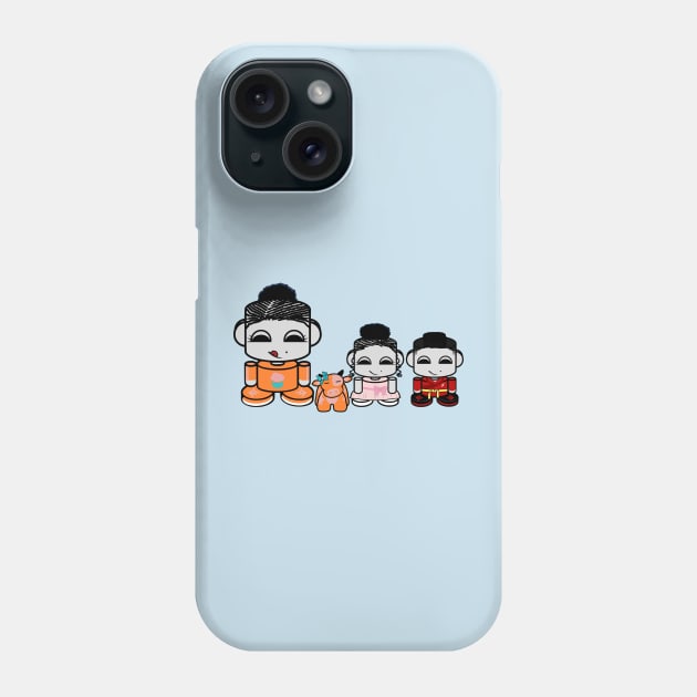 Yum Family: Nom, Jo, Coop & Free O'BABYBOT Toy Robot 2.0 Phone Case by Village Values