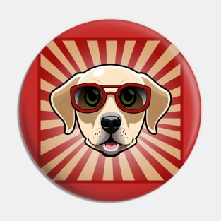 Puppy Wearing Red Sunglasses Labrador Retriever Pin