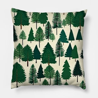 Winter Pine Tree design Christmas snow 2 Pillow