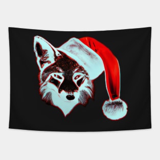 Glowing Christmas Fox Tapestry