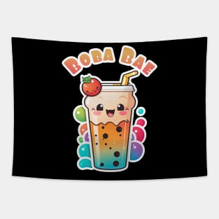 Boba Bae Kawaii Boba Tea Graphic Tapestry