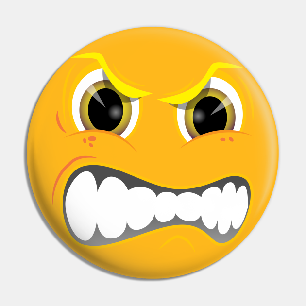 Angry Face Yl - Emoji - Alfiler | TeePublic MX