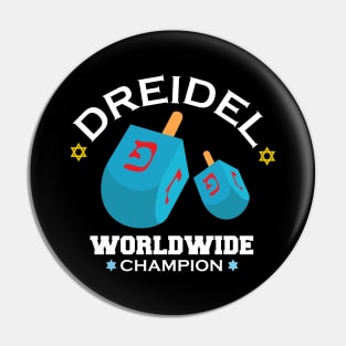 Dreidel Worldwide Champion Funny Hanukkah Pin