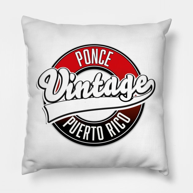 Ponce Puerto Rico vintage logo. Pillow by nickemporium1