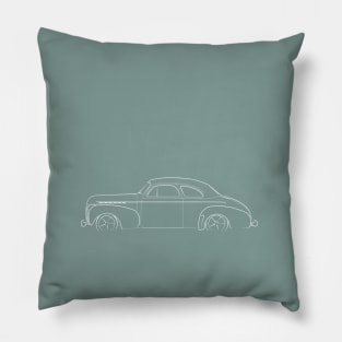 1941 Chevy Special Coupe - profile stencil, white Pillow