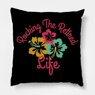 Rocking The Retired Life Three Flowers Design Pillow