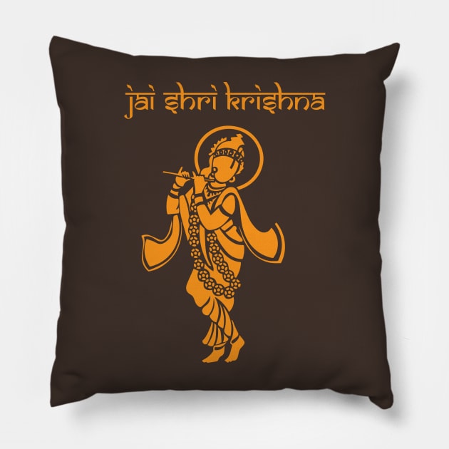 Jai Shri Krishna Pillow by BhakTees&Things
