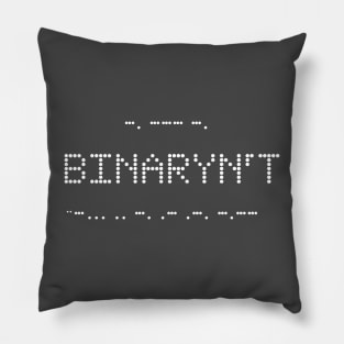 Non Binary Morse (White) Pillow