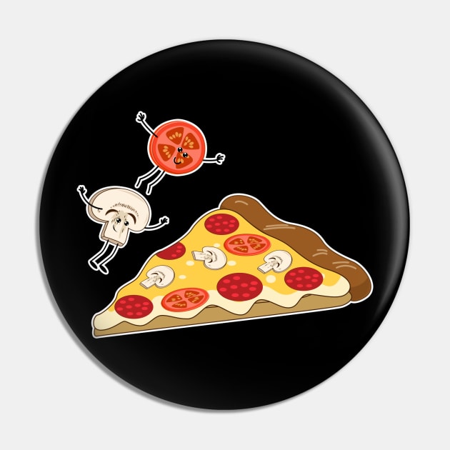 Jumping Pizza slice Pin by vpdesigns