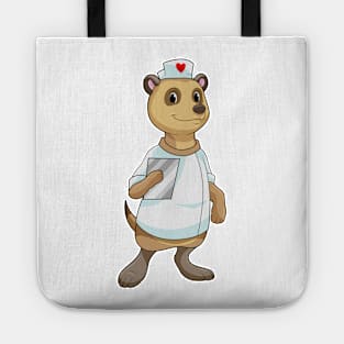 Meerkat as Nurse with Heart Tote