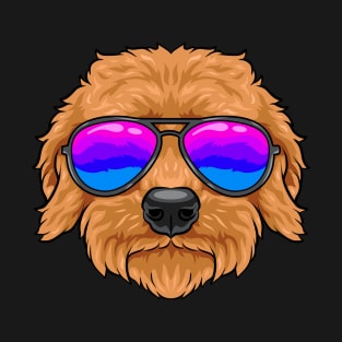 Goldendoodle - cute dog with glasses. T-Shirt