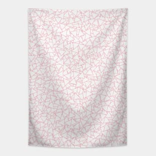 Pink and White Triangles Dizzy All-Over Pattern Tapestry