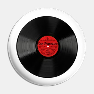 San Francisco Gift Retro Musical Art Vintage Vinyl Record Design Pin