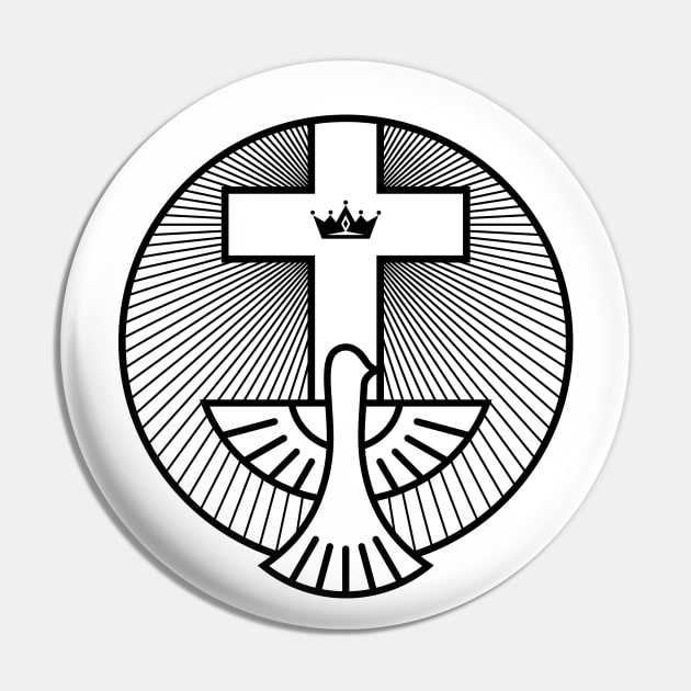 Christian cross and dove - a symbol of the Spirit Pin by Reformer