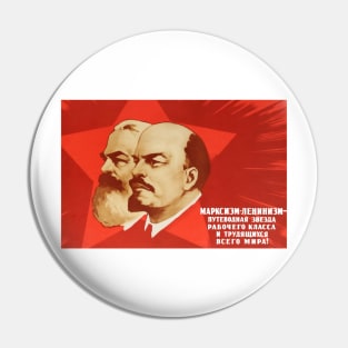 Soviet Propaganda Poster - Marx and Lenin Pin