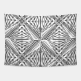 Gray Geometric Star Tapestry