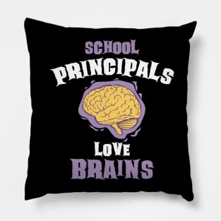 School Principals Teachers Love Brains Funny Halloween Gift Pillow