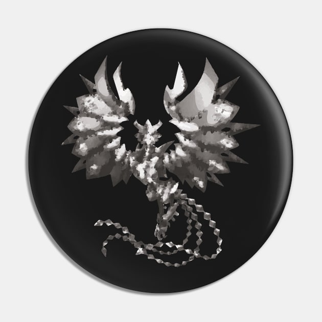 B&W Phoenix Dragon Pin by AdiDsgn