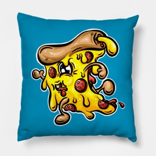 Speeding Pepperoni Pizza Character Cartoon Pillow