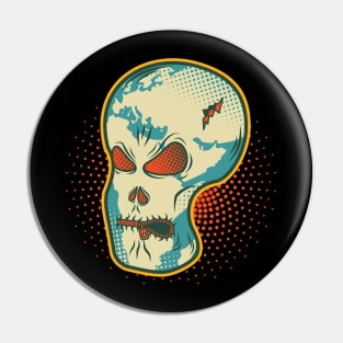 Speak Up! Earth Skull - Retro Colors Pin