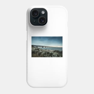 In the colorful evening light lies the Öresund Bridge, which connects Sweden and Denmark Phone Case