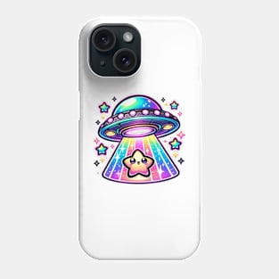 Kawaii Neon Ufo Abducting a Cute Chibi Star Phone Case