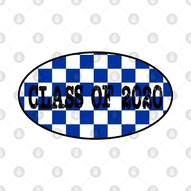 Class of 2020 UK Blue Checker Checker Pattern by PurposelyDesigned