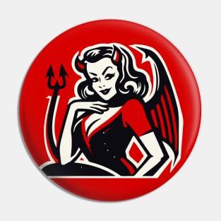 Retro Devil Girl Pin