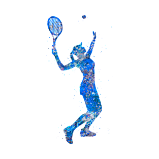 Tennis player girl blue art T-Shirt