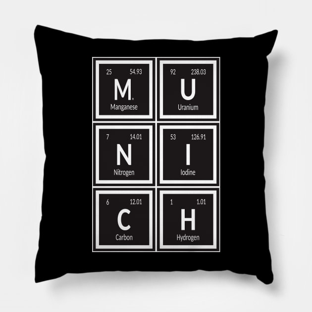 Munich City Table of Elements Pillow by Maozva-DSGN