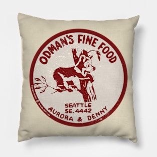 Vintage Odman's Fine Foods Restaurant Seattle Pillow