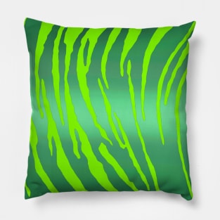 Metallic Tiger Stripes Greens Pillow