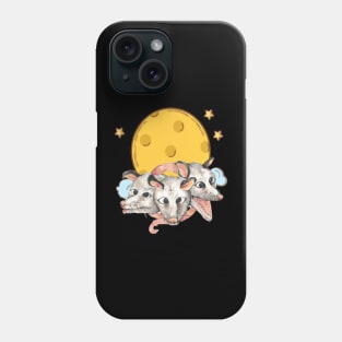 Three Opossums Howling at the Moon Funny Possum 3 Opossum Phone Case