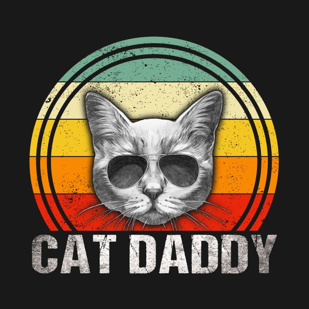 Cat Daddy Vintage Eighties Style Cat Retro Distressed by Xonmau