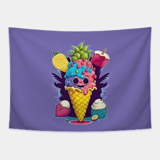 Ice Cream Madness Time Tapestry