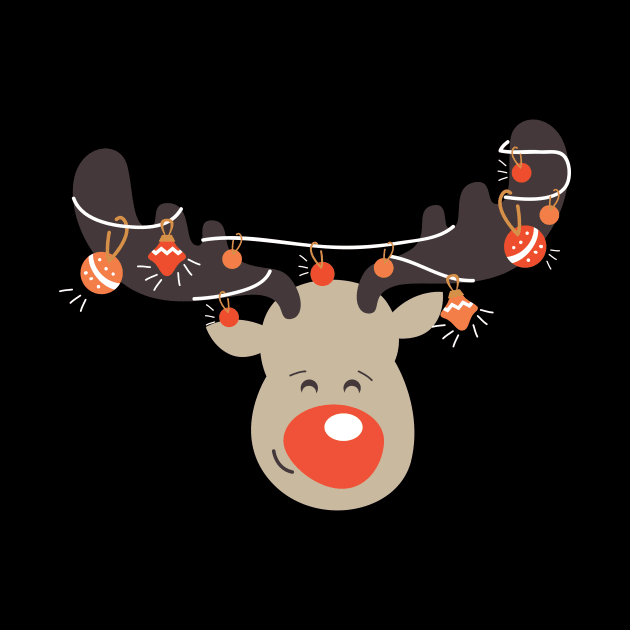 Red Nose Reindeer Christmas Lights For Holiday by BUBLTEES