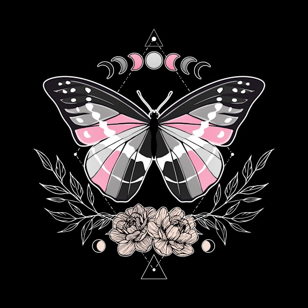 Demigirl Butterfly LGBT Pride Flag by Psitta