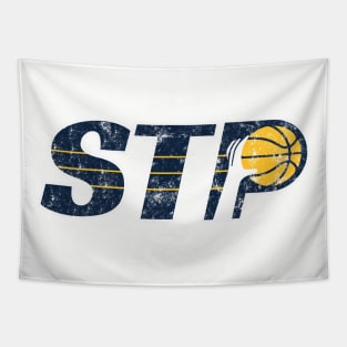 Setting The Pace Pinstripe Logo Tapestry