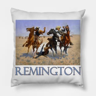 Western Art: Aiding a Comrade by  Frederic Remington - Pillow