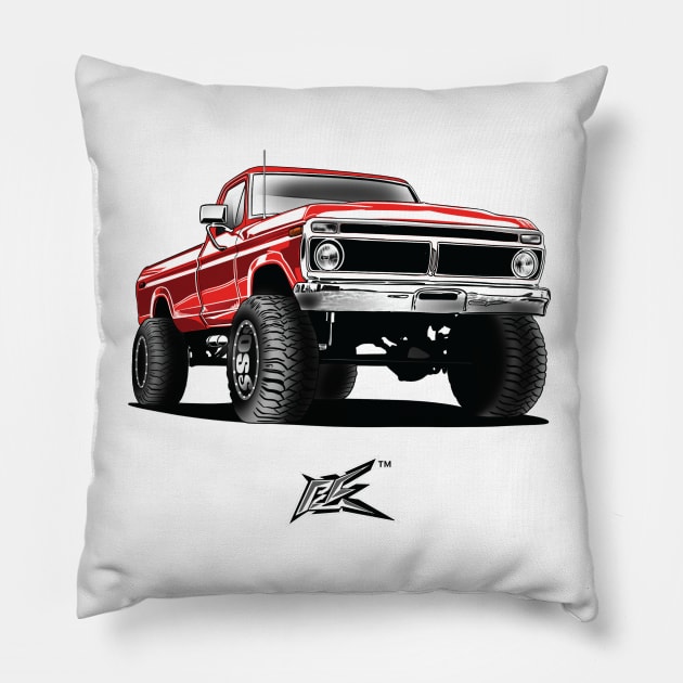 ford f250 obs truck red Pillow by naquash