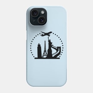 Plane above most popular monuments Phone Case