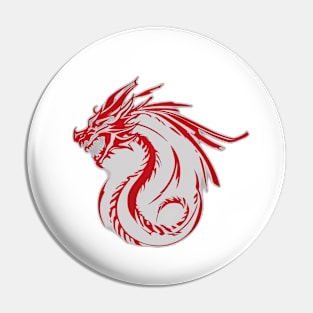 Dragon Red Shadow Silhouette Anime Style Collection No. 448 Pin