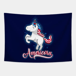 Americorn-Patriotic Proud American Unicorn Kids Tapestry