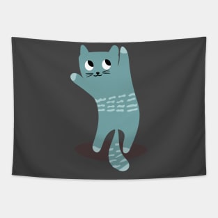 Cat cartoon character funny design for kid pan who love cartoons. Tapestry