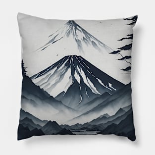 Serene Mount Fuji Sunset - Peaceful River Scenery Pillow